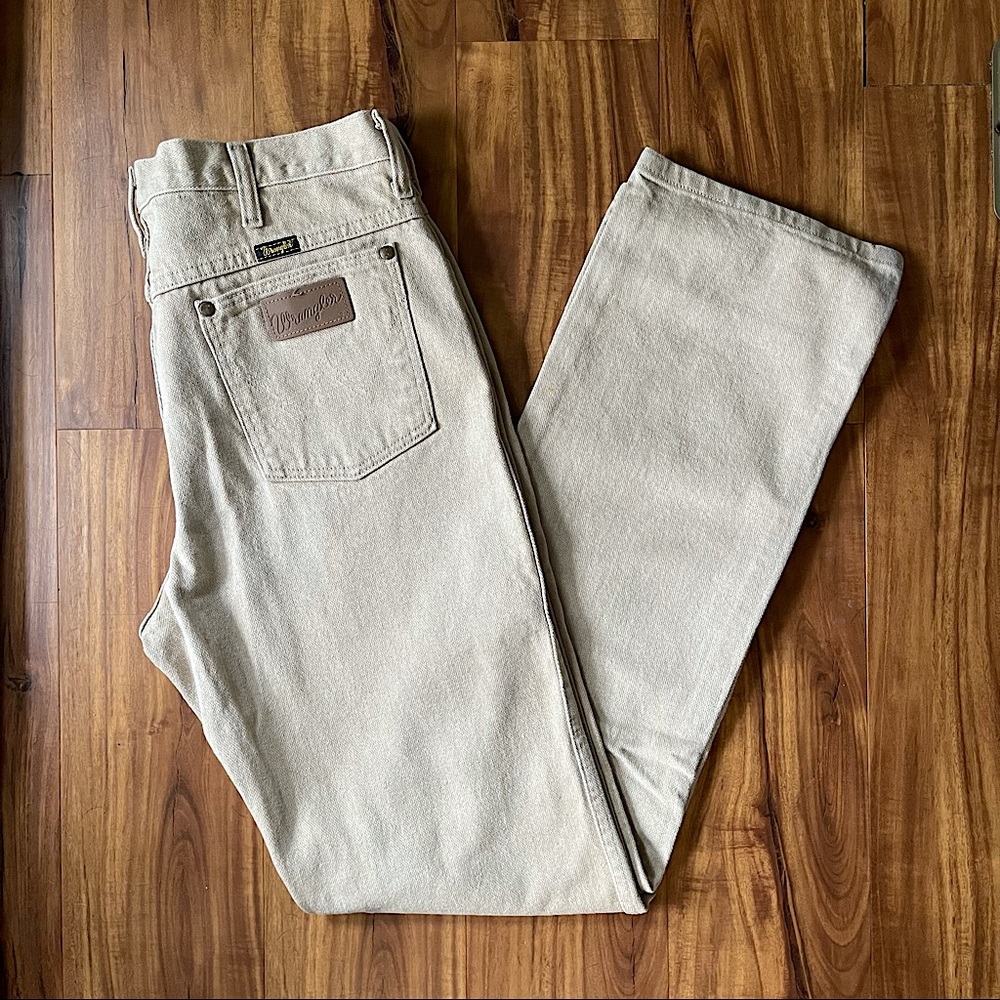 Wrangler High Rise Khaki Straight Leg Jeans Denim